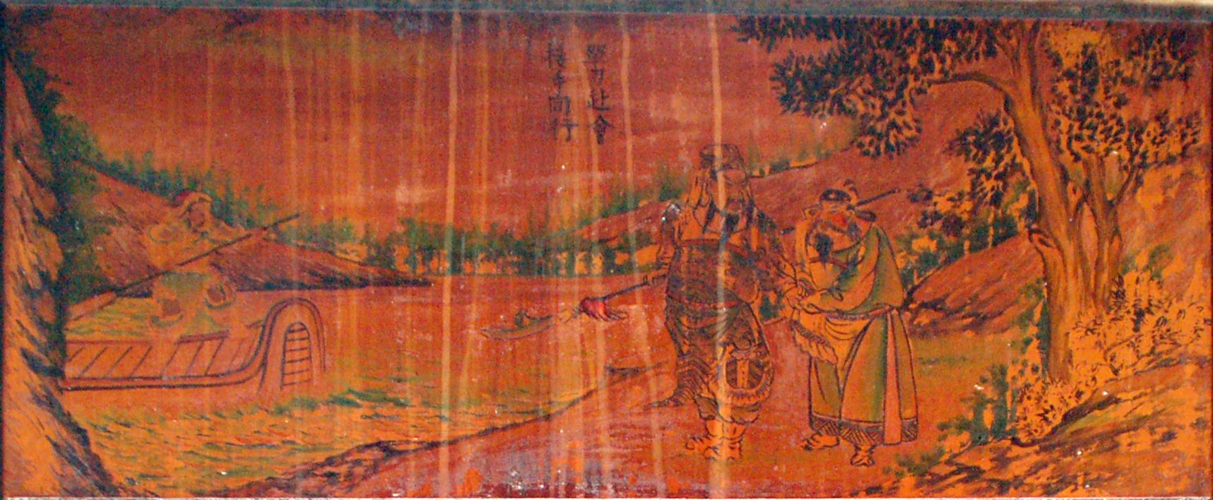 莿桐麻園德天宮舊廟單刀赴會彩繪