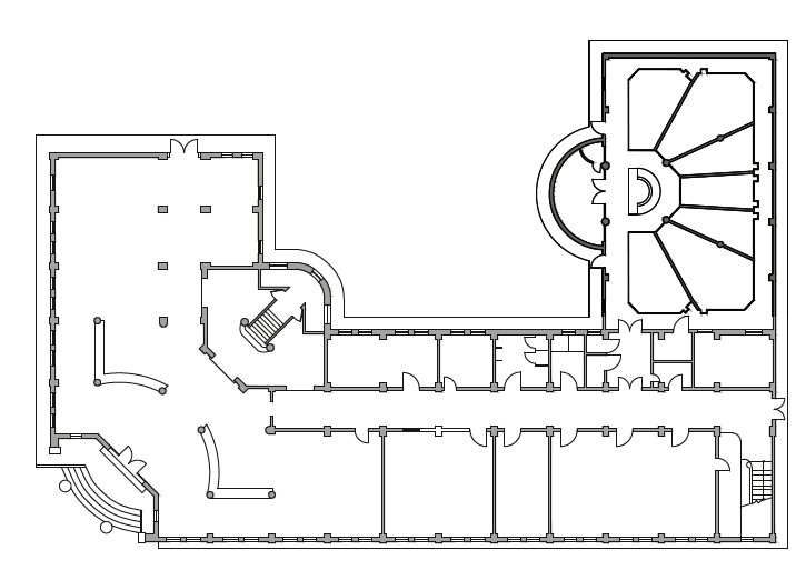 刑警總隊拘留所建築內部扇形羈留室平面圖